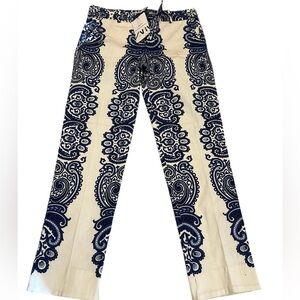 Zara size 2 NWT wild paisley pattern chino pants- super fun